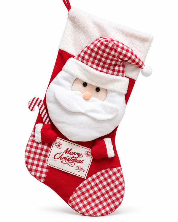 Chunky 3D Santa Christmas Stocking - 80 cm