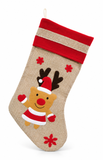 Vintage Felt-Motif Christmas Stocking - 50 cm