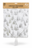 White Foil Print Christmas Table Runner – 180 cm