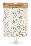 White Foil Print Christmas Table Runner – 180 cm