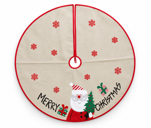 Santa Print Christmas Tree Skirt 100 cm