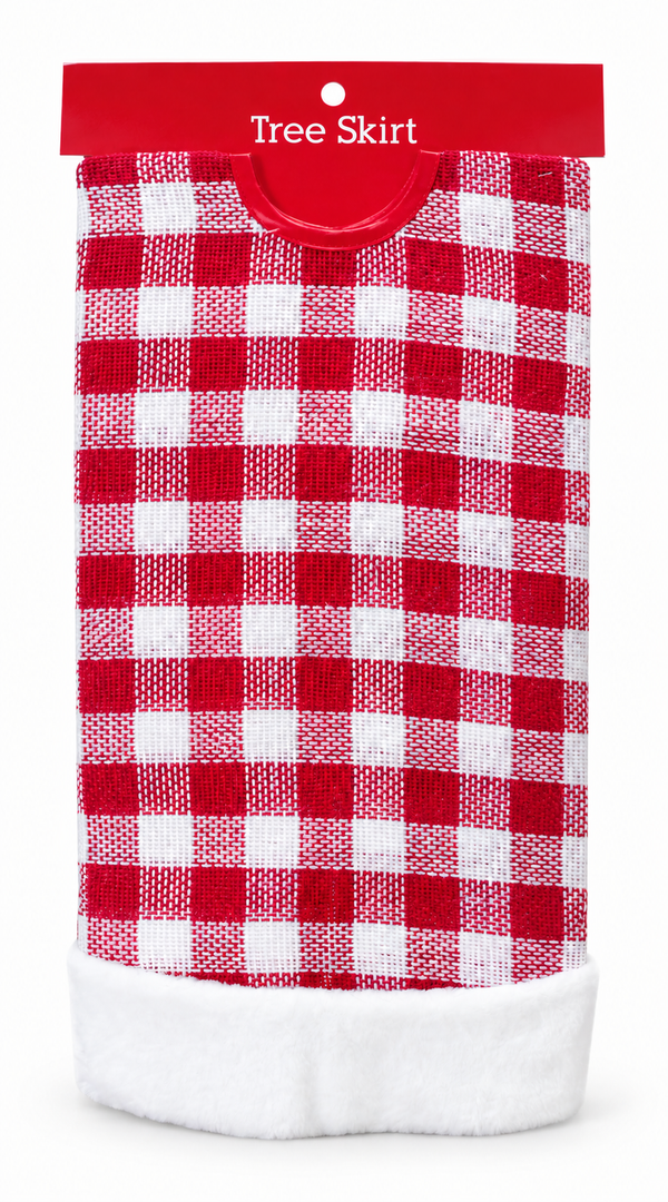 Woven Check Christmas Tree Skirt 100 cm