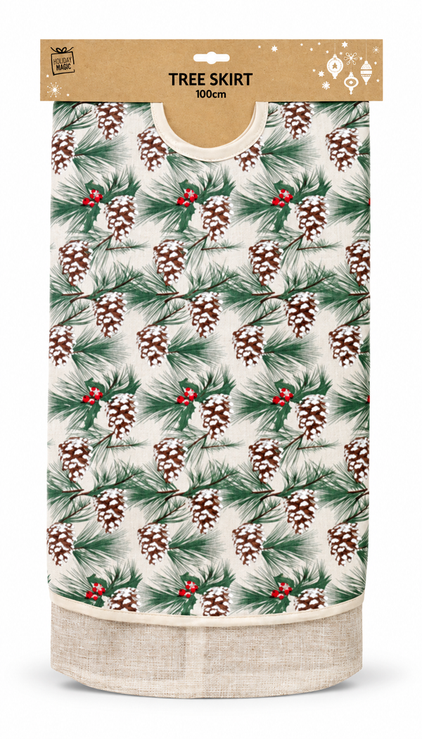 Natural Print Christmas Tree Skirt 100 cm