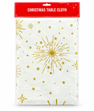 Gold and Silver Print PEVA Christmas Tablecloth – 130 × 180 cm