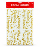 Gold and Silver Print PEVA Christmas Tablecloth – 130 × 180 cm