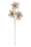 Matte Metallic Poinsettia Stem – 50cm
