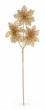 Matte Metallic Poinsettia Stem – 50cm