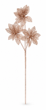 Matte Metallic Poinsettia Stem – 50cm