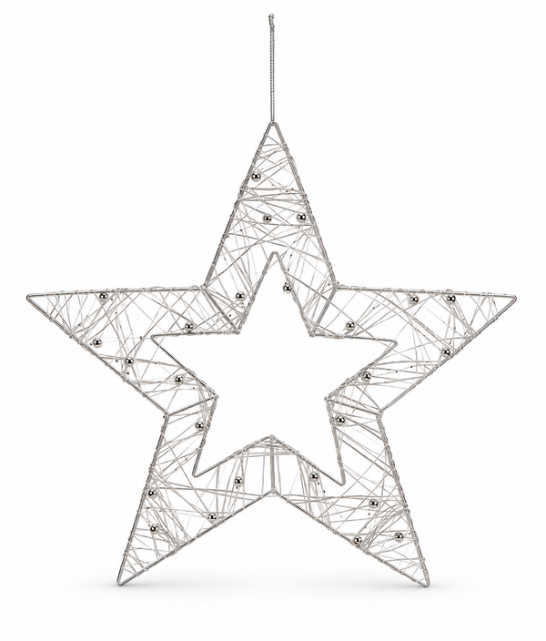 Metallic Beaded Silhouette Star – 40 cm