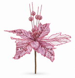Velvet Fantasia Poinsettia Stem – 22cm