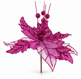 Velvet Fantasia Poinsettia Stem – 22cm