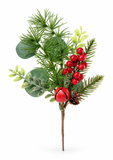 Foliage and Berry Pick with Bell – 32cm