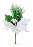 Glitter Poinsettia Pick – 20cm