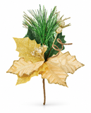 Glitter Poinsettia Pick – 20cm