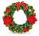 Poinsettia Glitter Christmas Wreath 40 cm