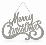 Glitter Merry Christmas Hanging Sign – 26 cm