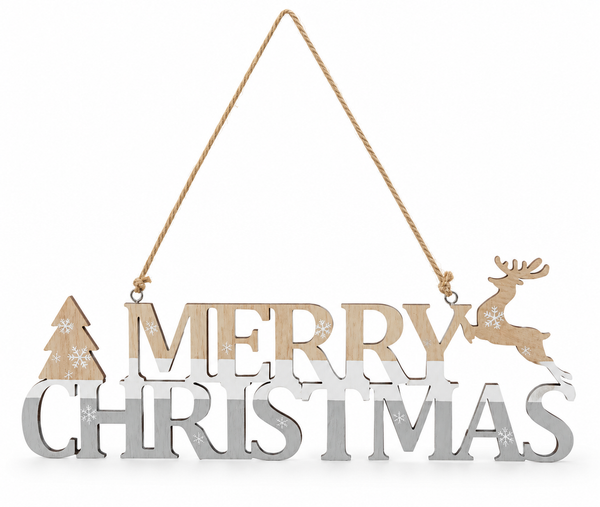 Merry Christmas Hanging Plaque – 30 cm