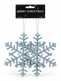 Glitter Icy Snowflake Decorations – 20cm, 2 Pack