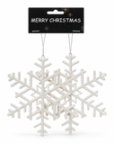 Glitter Icy Snowflake Decorations – 20cm, 2 Pack