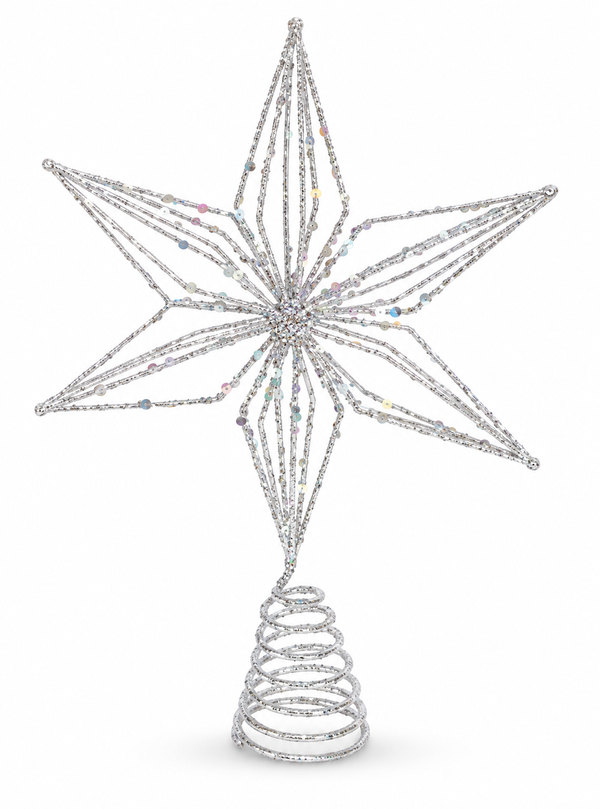Glitter Bead Star Tree Topper – 25cm