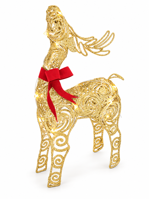 Gold Light Up Reindeer – 39cm