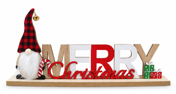 Gnome Merry Christmas Table Sign – 30 cm