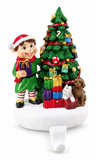 Elf and Christmas Tree Stocking Hanger