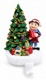 Elf and Christmas Tree Stocking Hanger