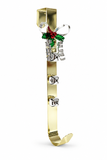 Metal Wreath Hanger with Holly and Bells 36.5 cm