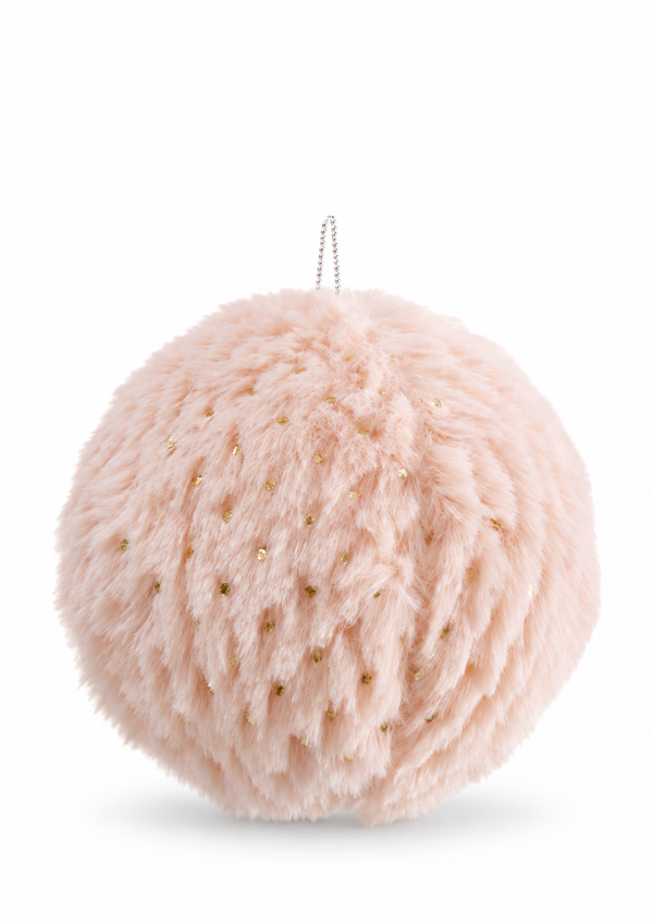 Fluffy Plush Christmas Bauble 10 cm