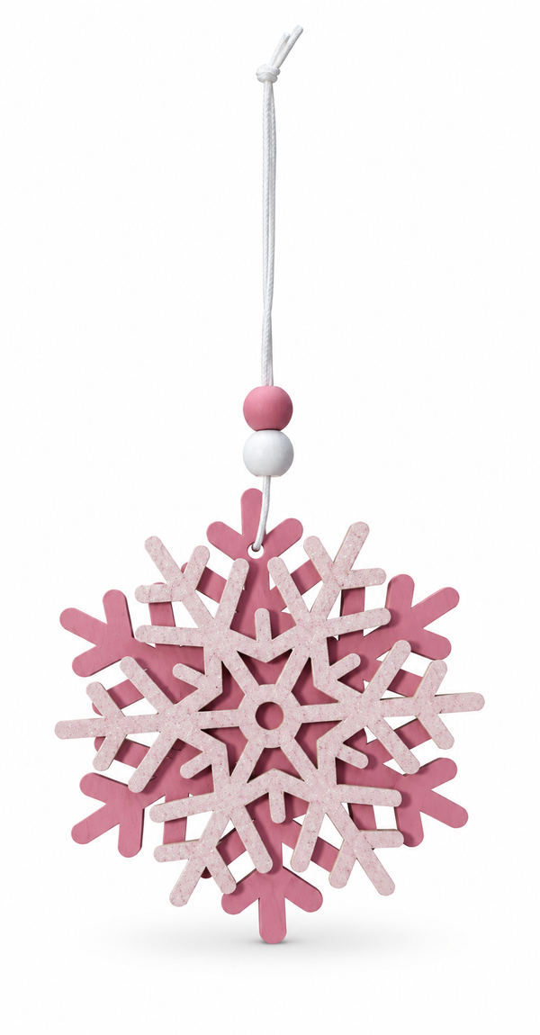 Pink Snowflake Hanging Decoration – 9cm