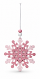 Pink Snowflake Hanging Decoration – 9cm