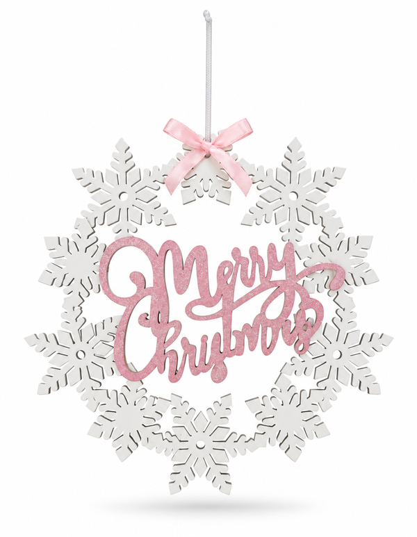 Merry Christmas Snowflake Wreath – 30 cm