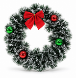 Snow-Tipped Bauble Christmas Wreath 23 cm