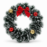 Snow-Tipped Bauble Christmas Wreath 23 cm