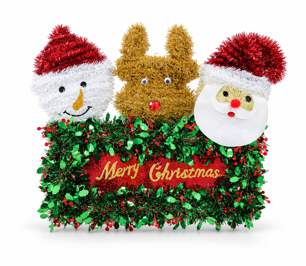 Christmas Characters Tinsel Plaque – 55 x 44 cm