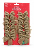 Mini Woven Fabric Bows – 12 Pack