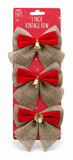 Christmas Vintage Bows with Bells – 3 Pack
