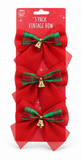 Christmas Vintage Bows with Bells – 3 Pack