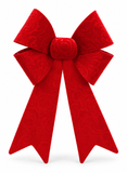 Red Embossed Velvet Christmas Bow – 23 × 38 cm