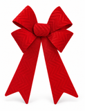 Red Embossed Velvet Christmas Bow – 23 × 38 cm