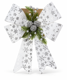 Velvet Snowflake Bow with Festive Decoration – 38 × 50 cm