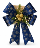Velvet Snowflake Bow with Festive Decoration – 38 × 50 cm