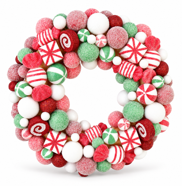 Peppermint Candy Christmas Wreath 45 cm