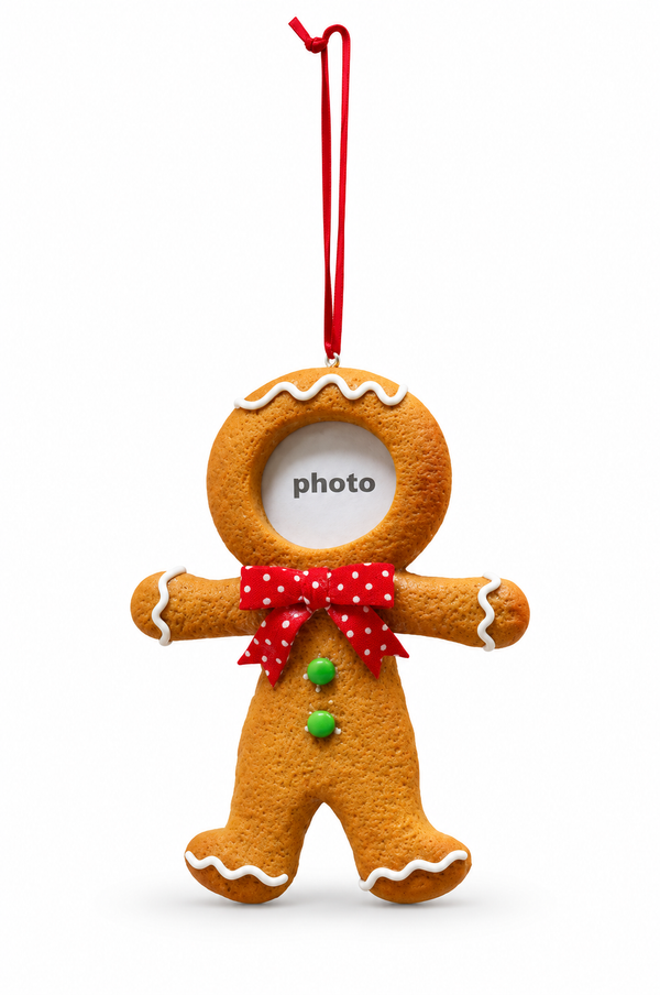 Gingerbread Photo Frame Hanging Ornament – 13cm