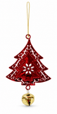Shiny Christmas Tree and Bell Hanging Decoration – 15cm