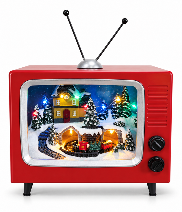 LED Musical Animated Retro Christmas Television