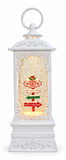 Musical Glitter Swirl Tall White Christmas Lantern