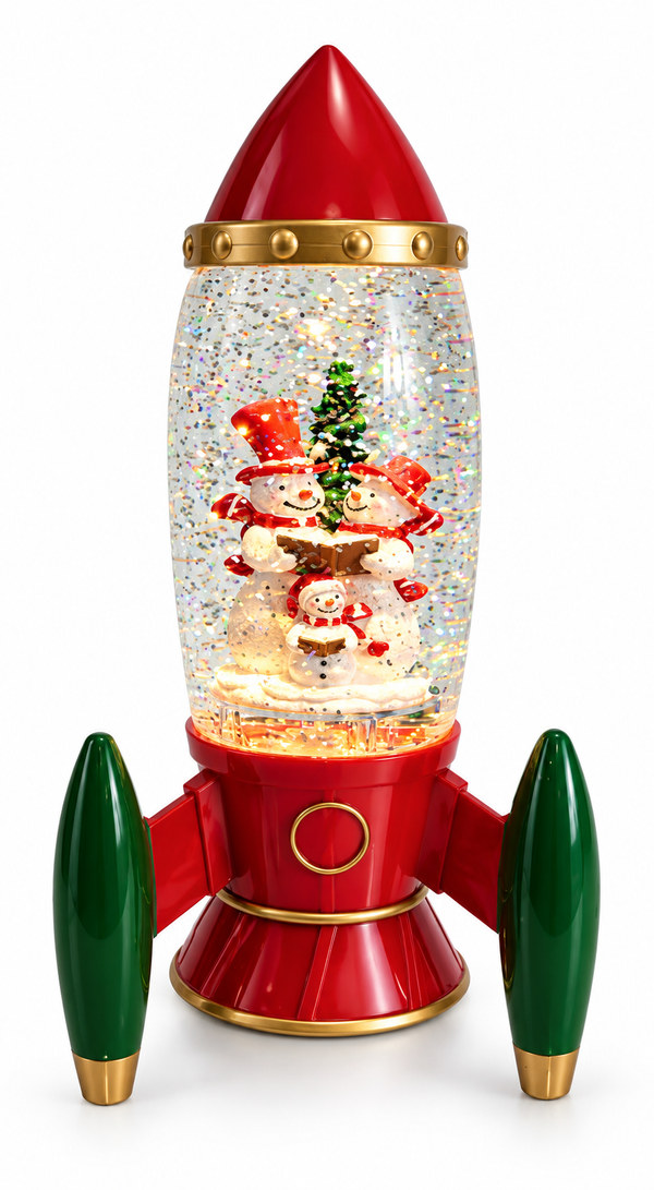 Musical Glitter Swirl Christmas Rocket
