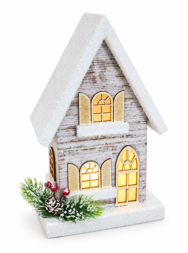 LED Snowy Paper-Board Christmas House – 25 cm